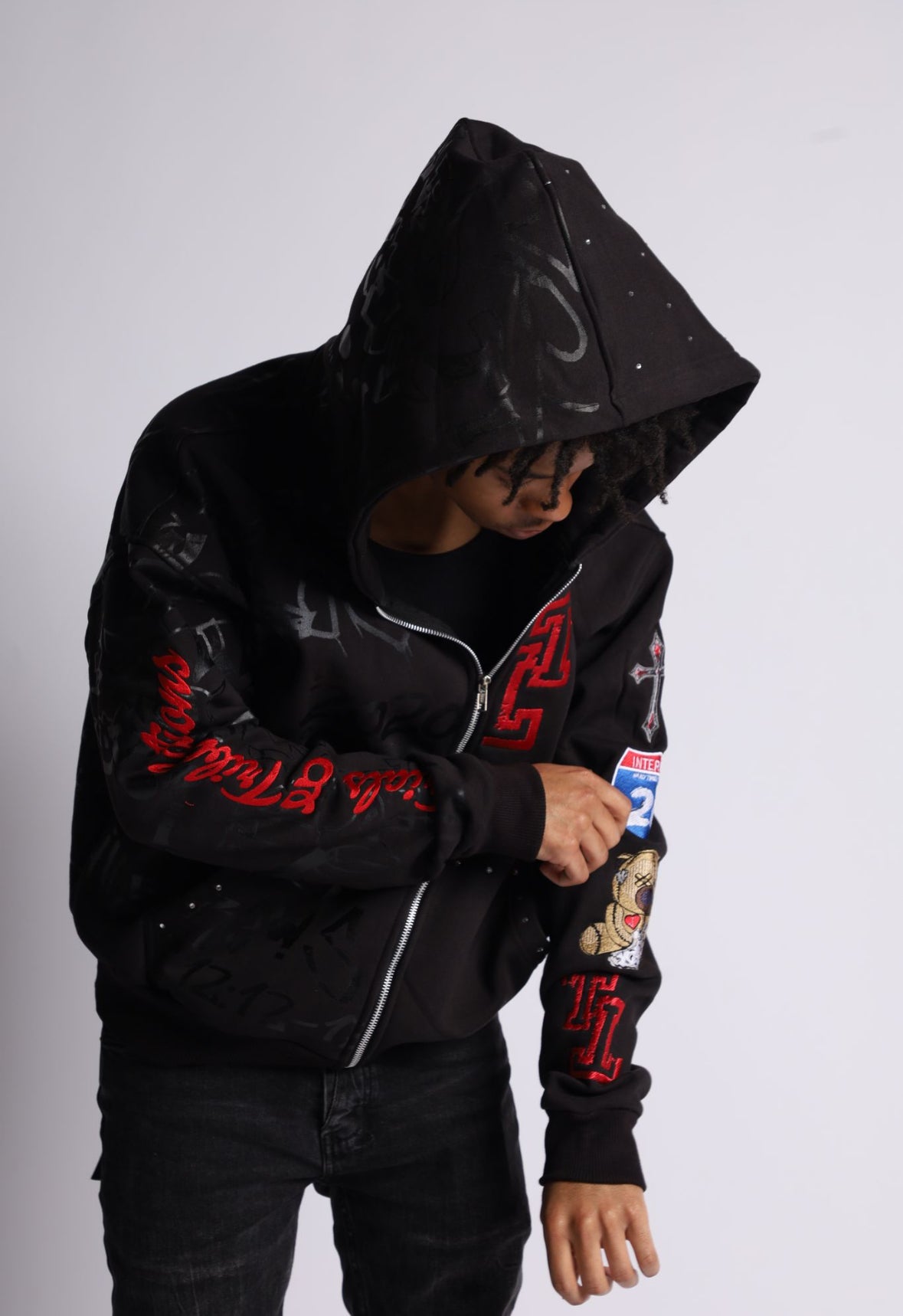 Graffiti 'Oversized' Zip Up Jacket